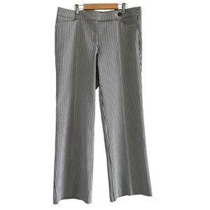 Trina Turk Seersucker Mid Rise Trouser Pants Black White size 10